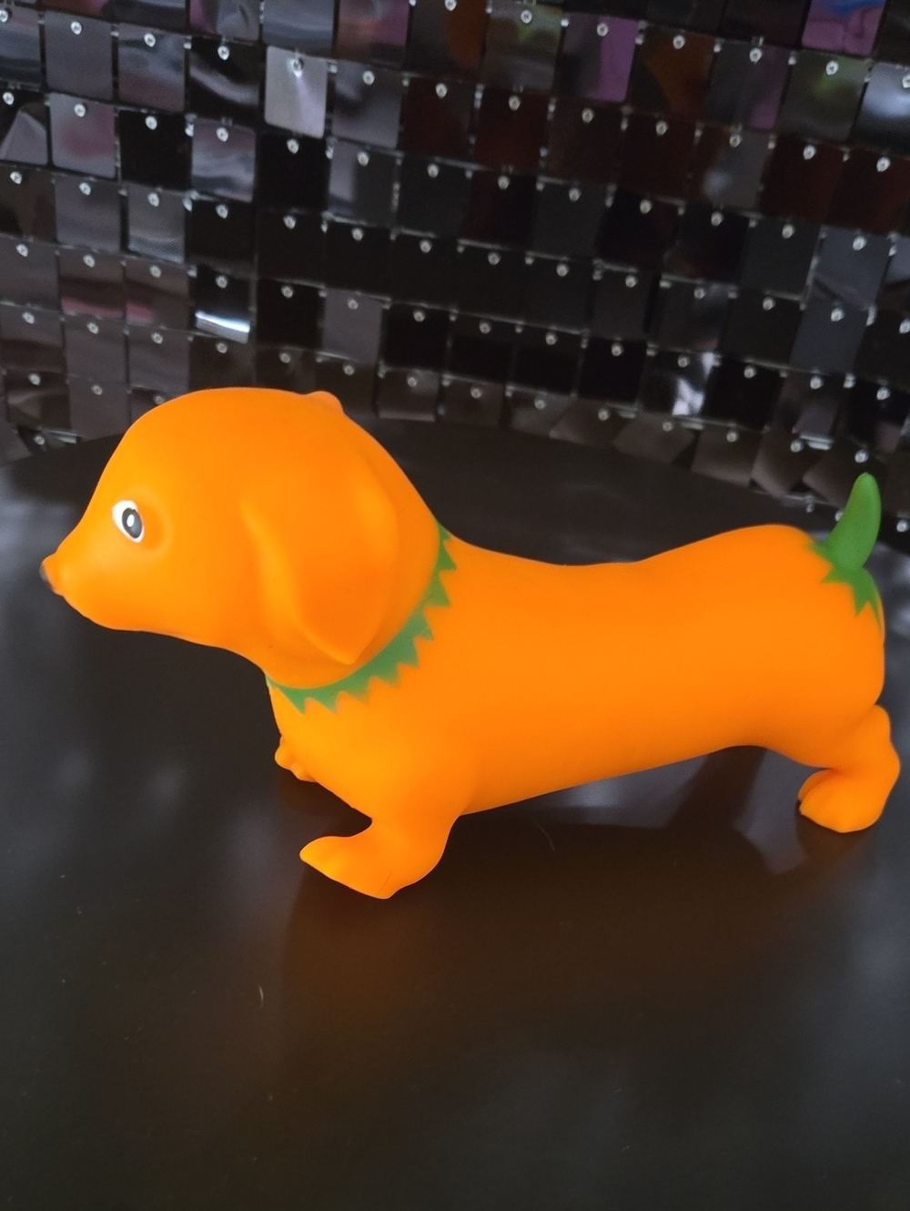 New Squeeezy Halloween Orange Dog Toy -